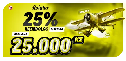 25% de reembolso Diário no Aviator da KwanzaBet